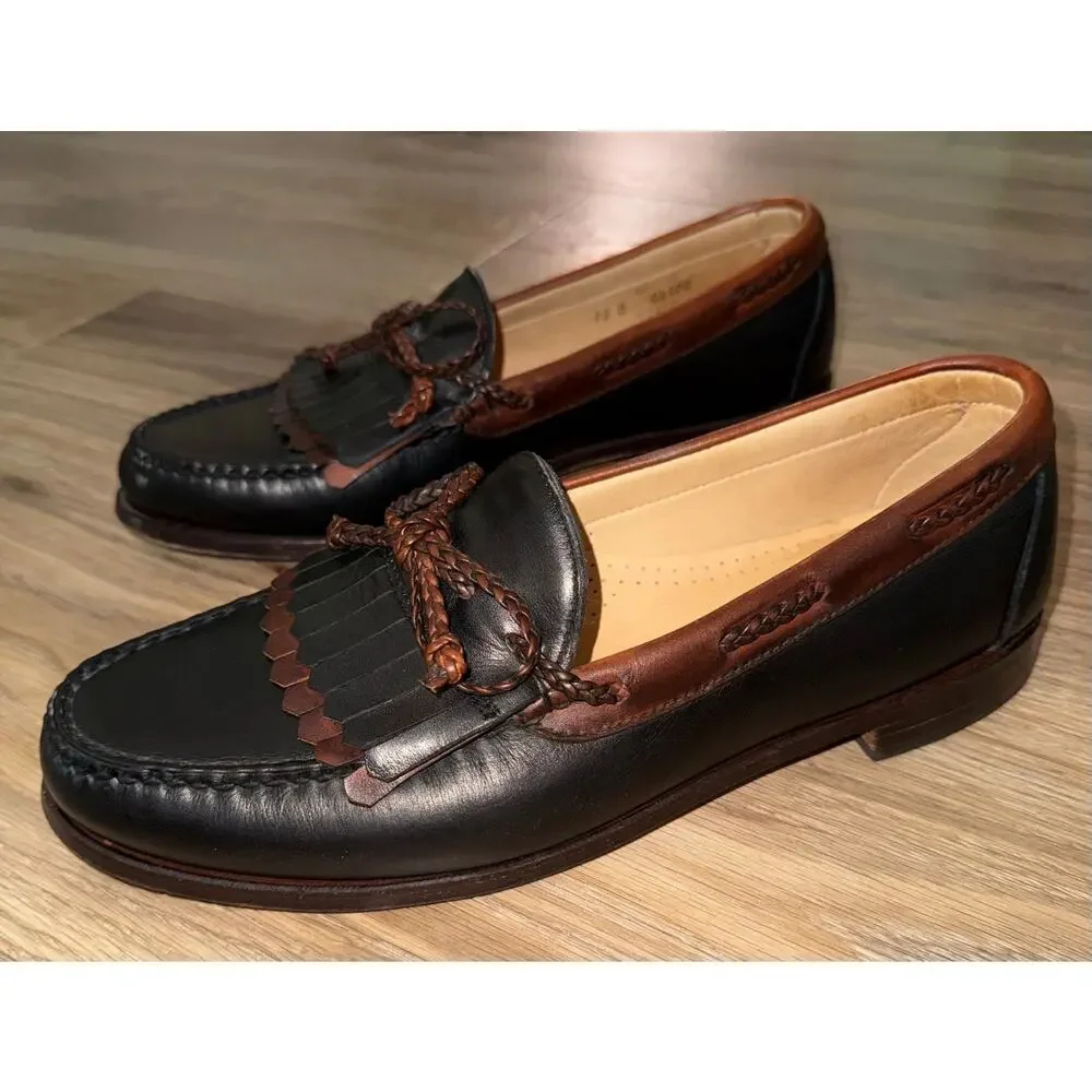 Allen Edmonds Woodstock Black\Brown Loafer Dress Shoes Made in USA - size 10D